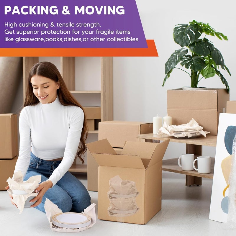 Donyang Packing Paper Sheets for Moving Essentials, 26" x 15" Newsprint Paper for Small Medium Large Moving Boxes, 350 Sheets Wrapping Paper for Packaging, Shipping Supplies, Dishes Glasses Box Filler 9 lbs - Image 4
